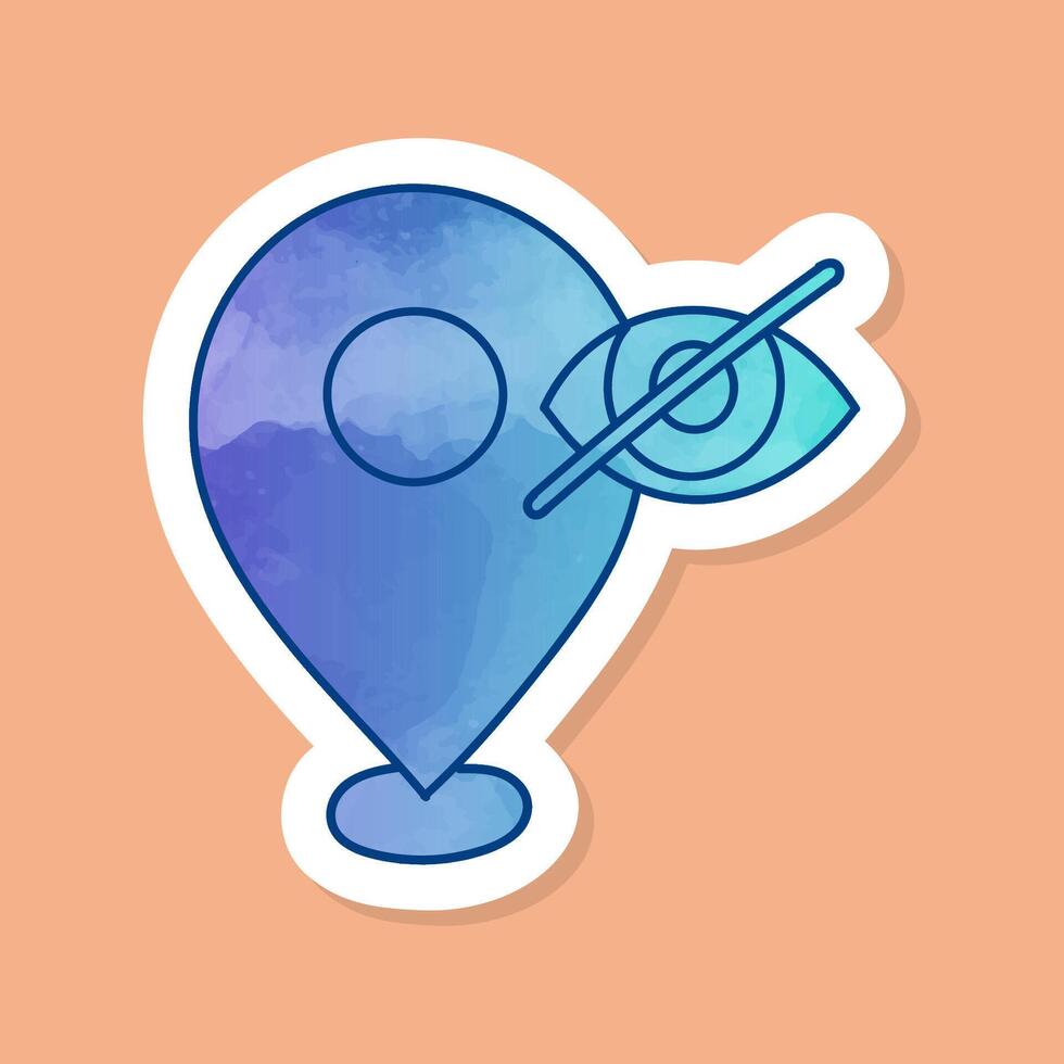 color sticker map pin of restricted area vector