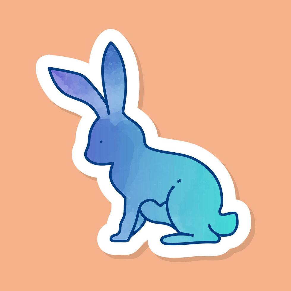 color sticker rabbit vector