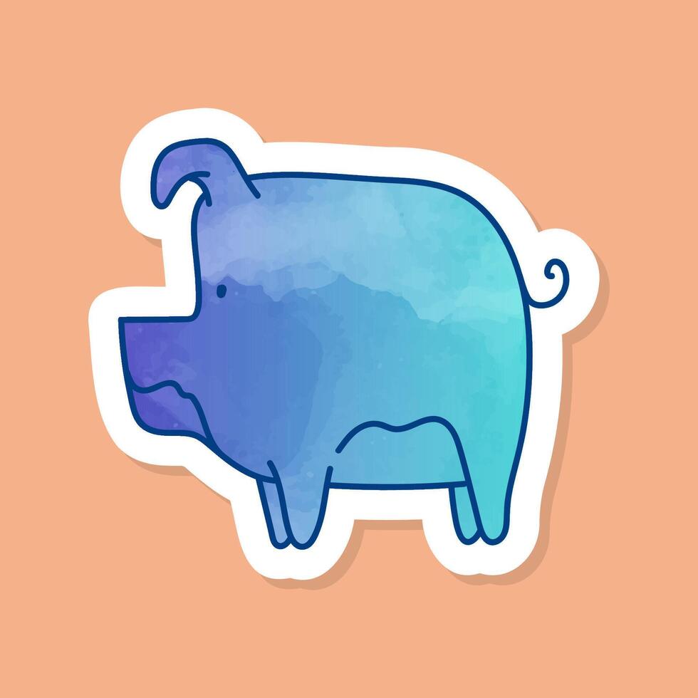 color sticker pig vector