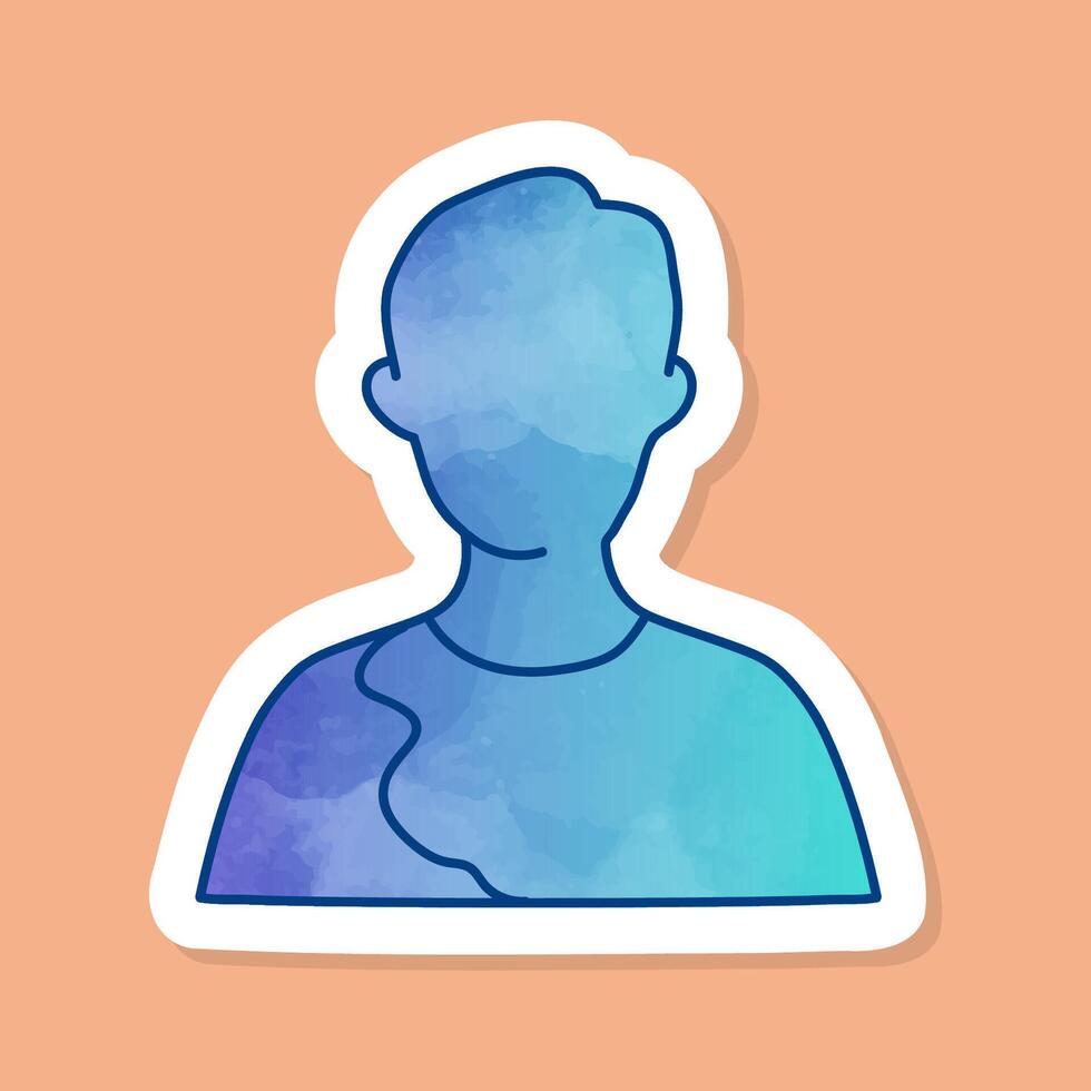 Man color sticker vector