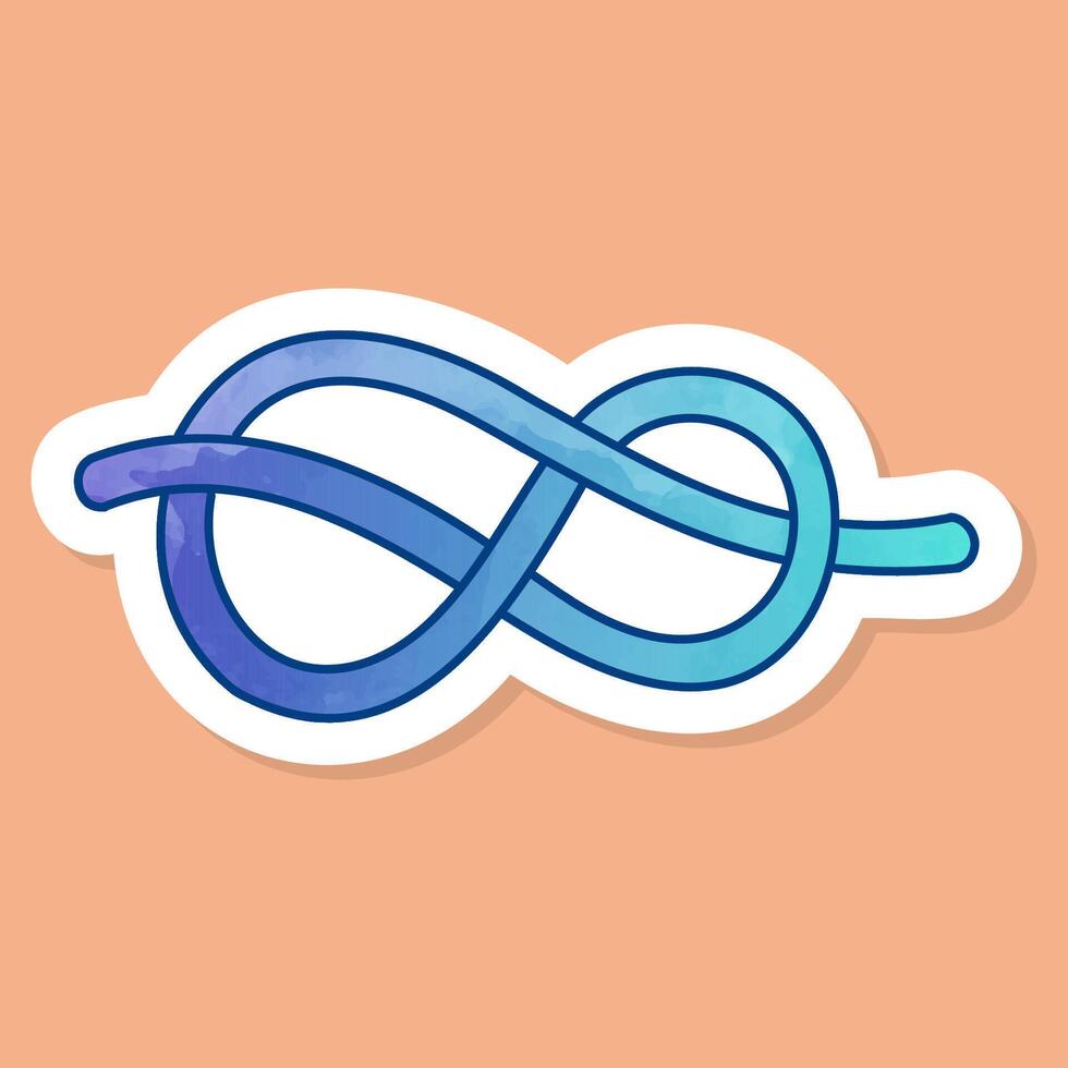 Rope knot color sticker vector