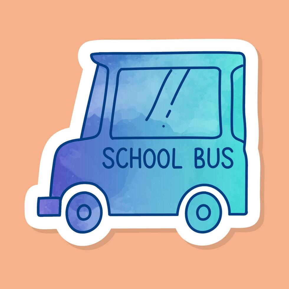 School bus color sticker vector