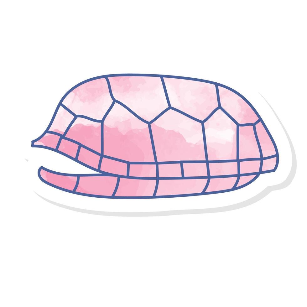 Tortoise shell icon in pink watercolor sticker vector