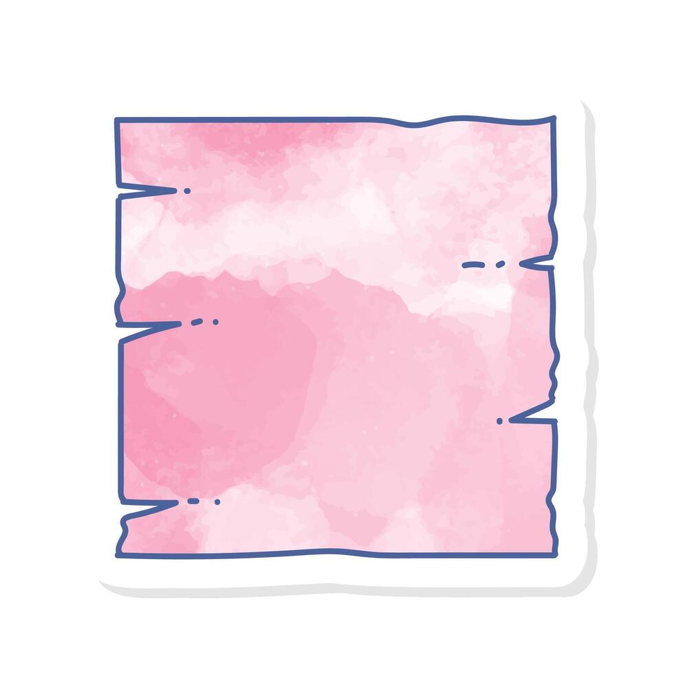 Vintage parchment icon in pink watercolor sticker style vector