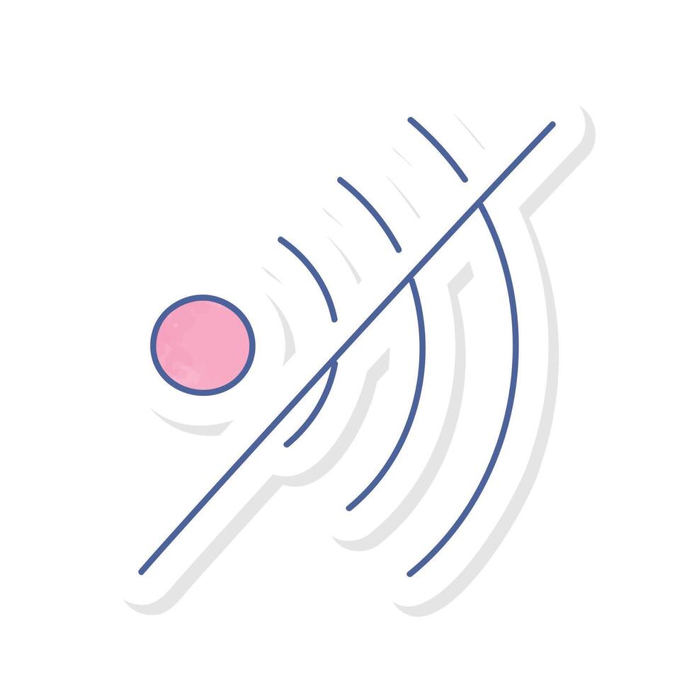 Sound icon disabled icon in pink watercolor sticker vector
