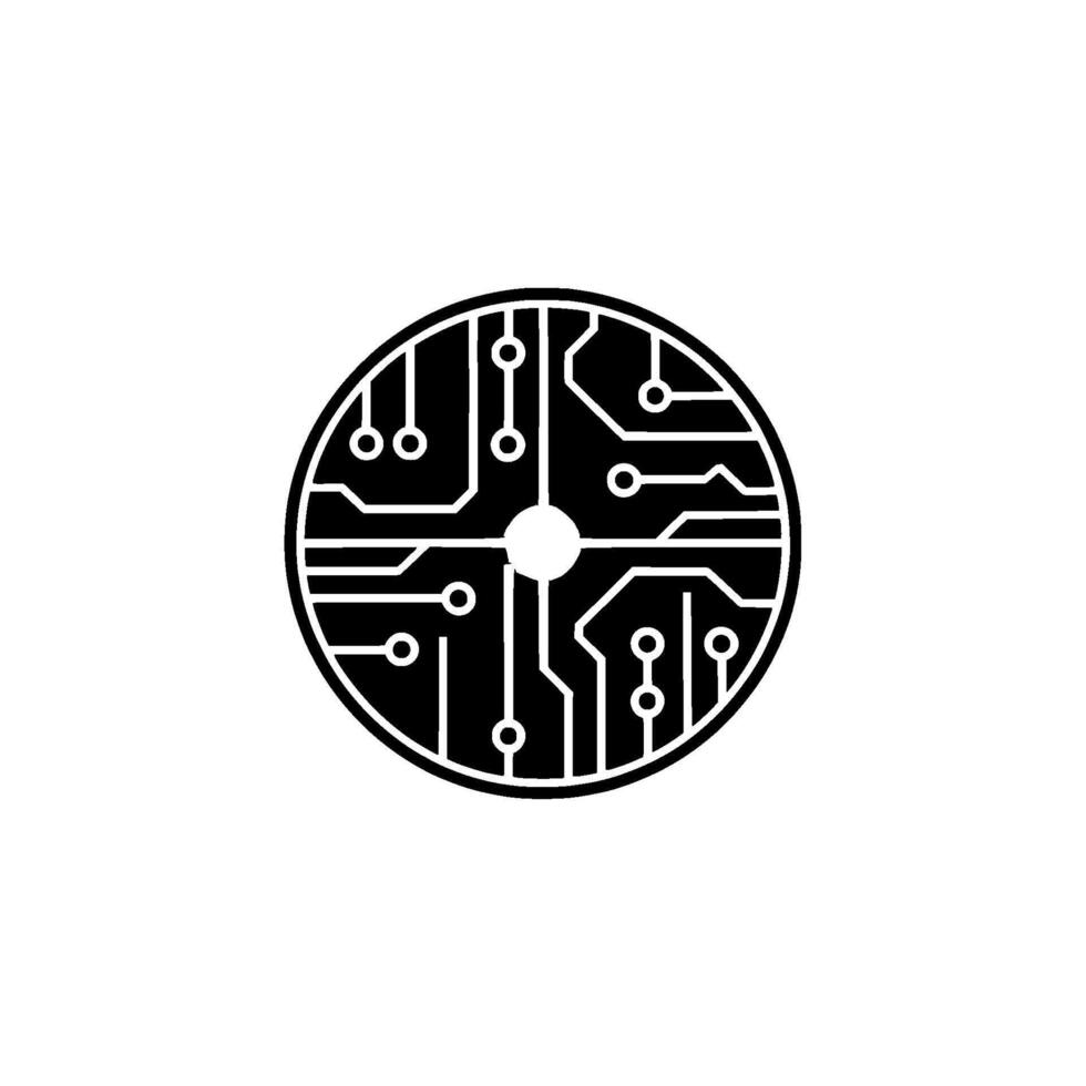 Circular Circuit Board In Minimalist Style On White Background vector