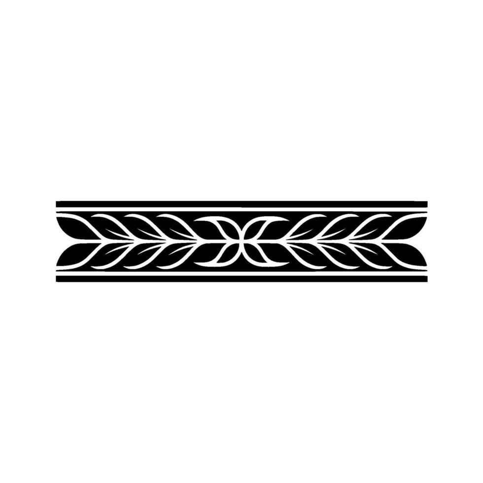 Elegant Black White Leaf Border, Illustration - Foliage vector