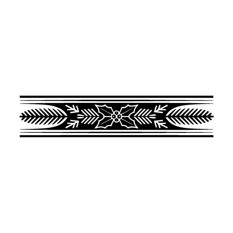 Elegant Christmas Border Black And White Festive Pattern On White vector