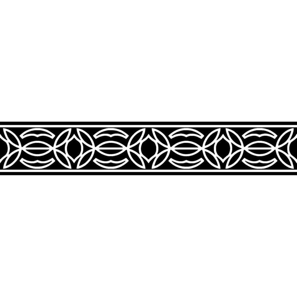 Black And White Decorative Border, Seamless Pattern Element vector