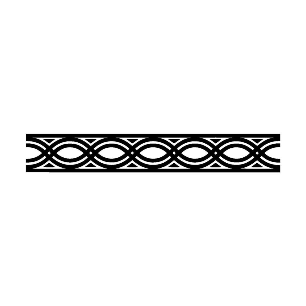 Abstract Geometric Pattern Border In Black On White Decorative Element vector