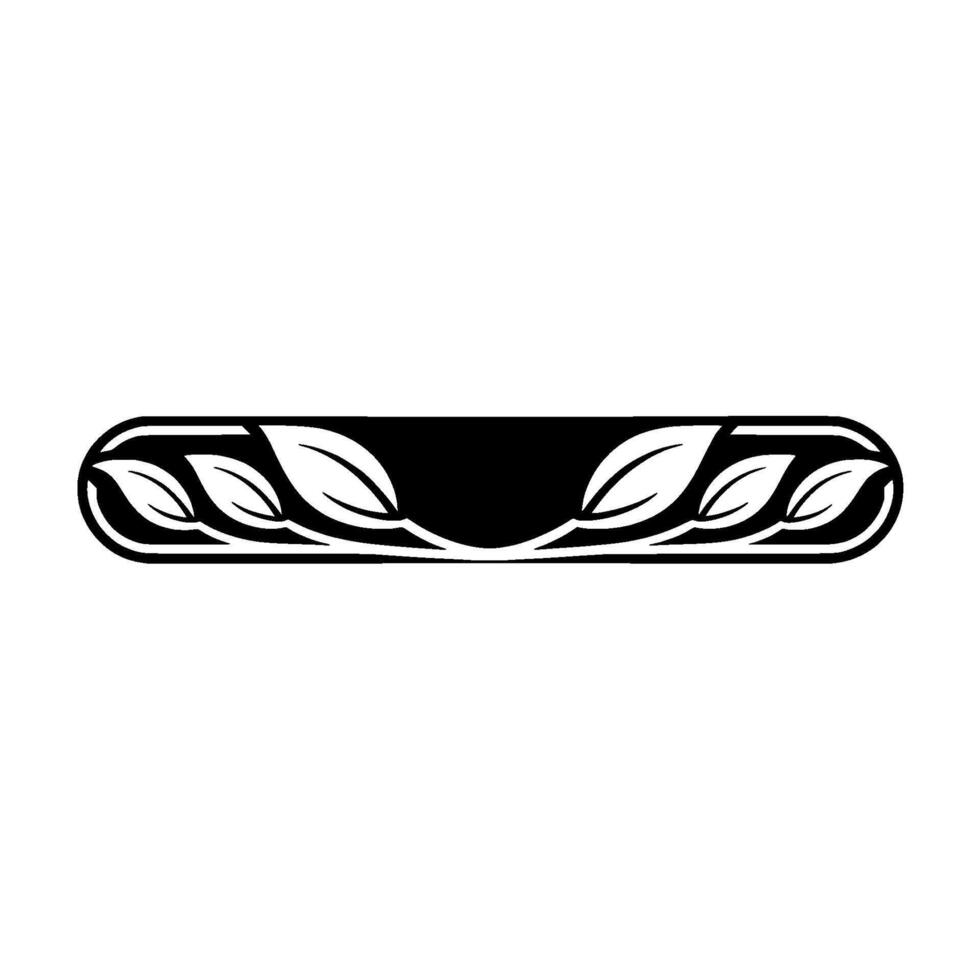 Elegant Black Leaf Banner Minimalist Botanical vector