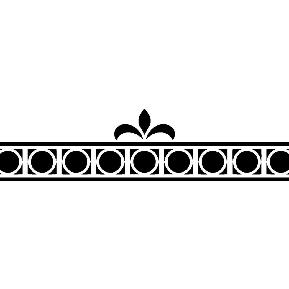 Elegant Fleurdelis Border, Geometric Pattern On White vector