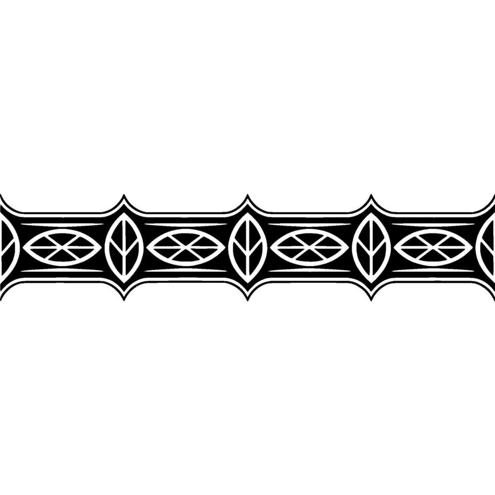 Black And White Ornamental Border On White Background vector