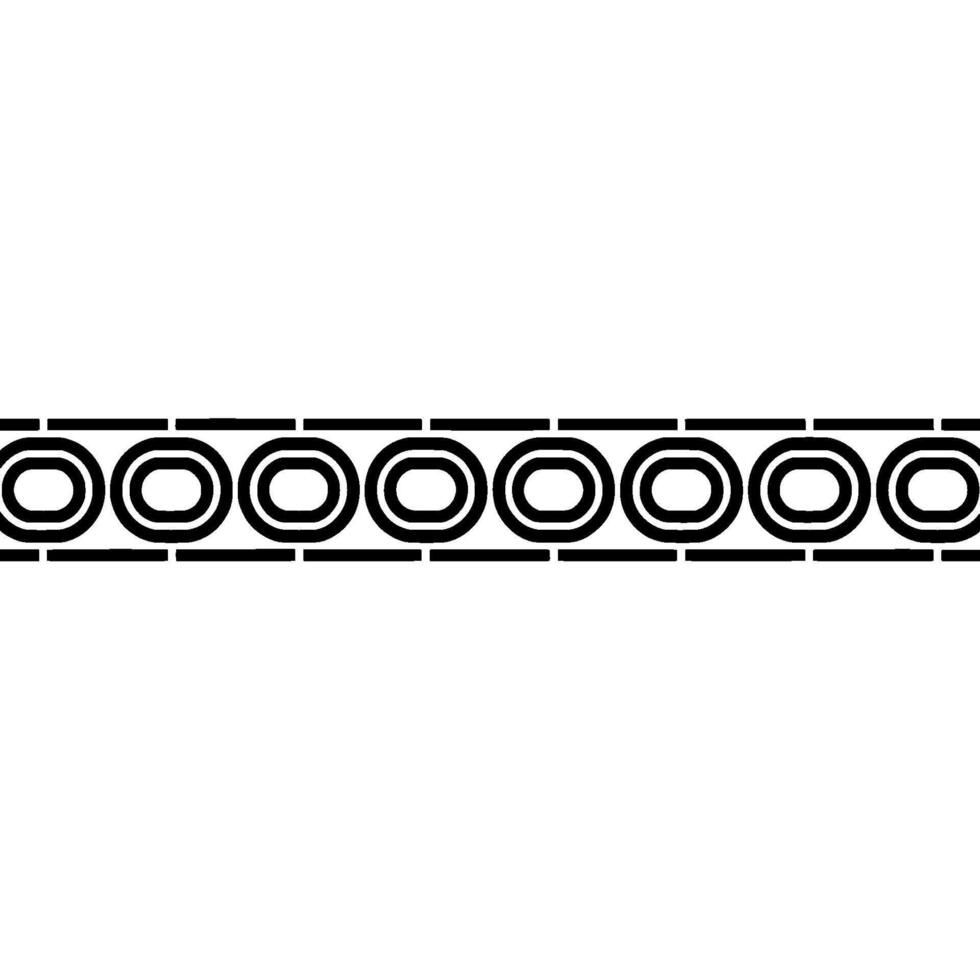 Geometric Border Pattern Black Oval On Grayscale Background vector