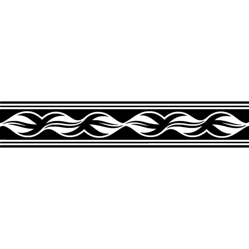 Abstract Decorative Border Element In Black And White, Minimalist vector