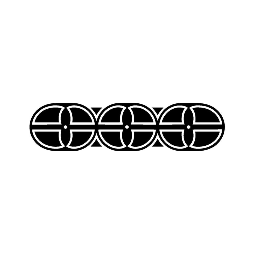 Minimalist Geometric Border In Black And White - Element vector