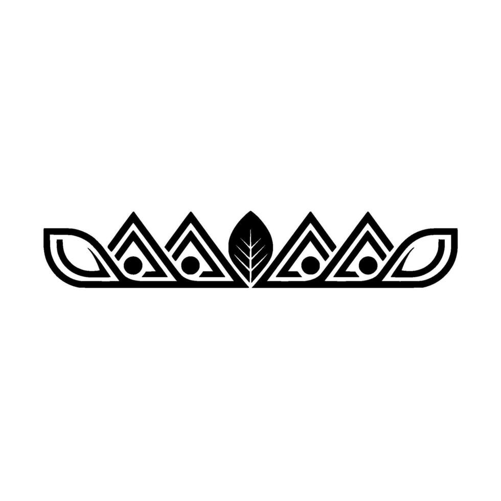 Minimalist Black Geometric Border With Leaf Element vector