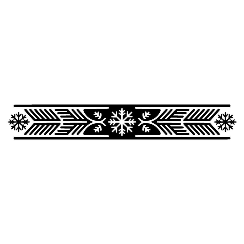Minimalist Winter Border Snowflakes Geometric Elements vector