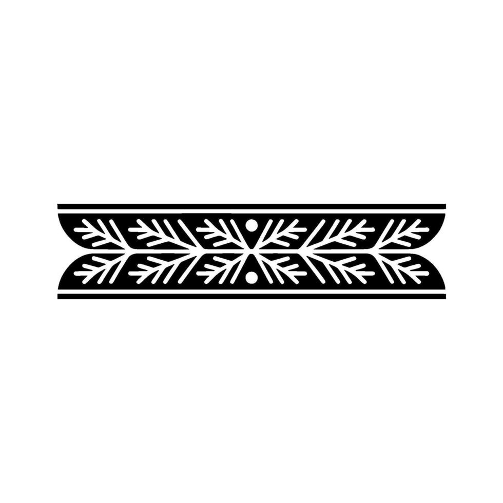 Minimalist Leafy Ornamental Border On White Background vector