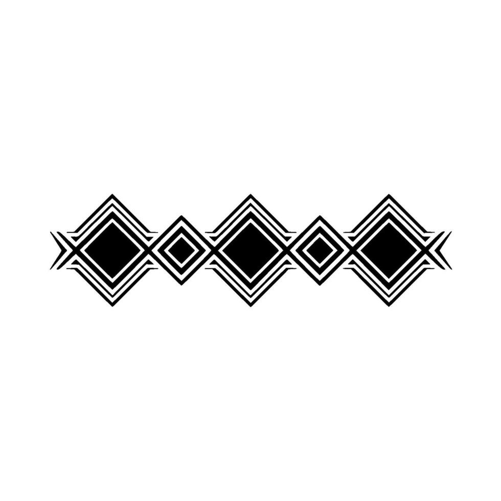 Geometric Diamond Pattern Border On White, Minimalist Element vector