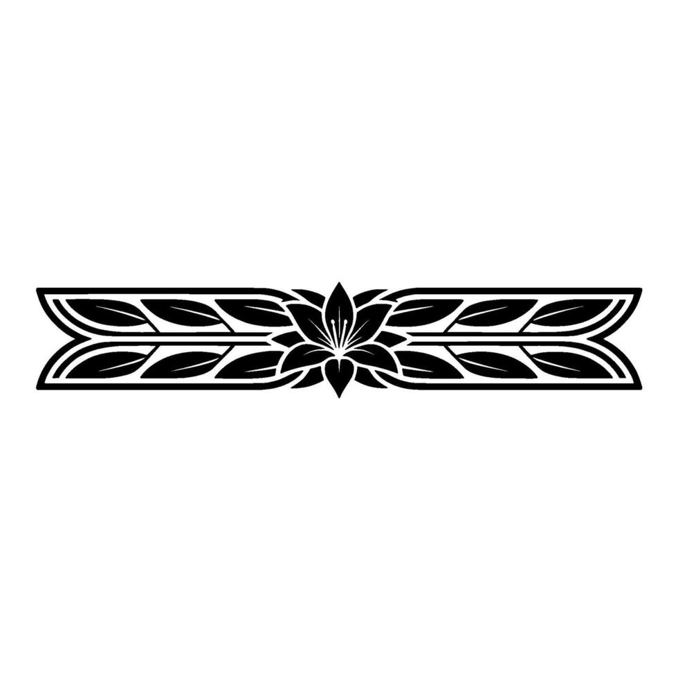 Elegant Floral Ornament In Black White, Minimalist Style vector