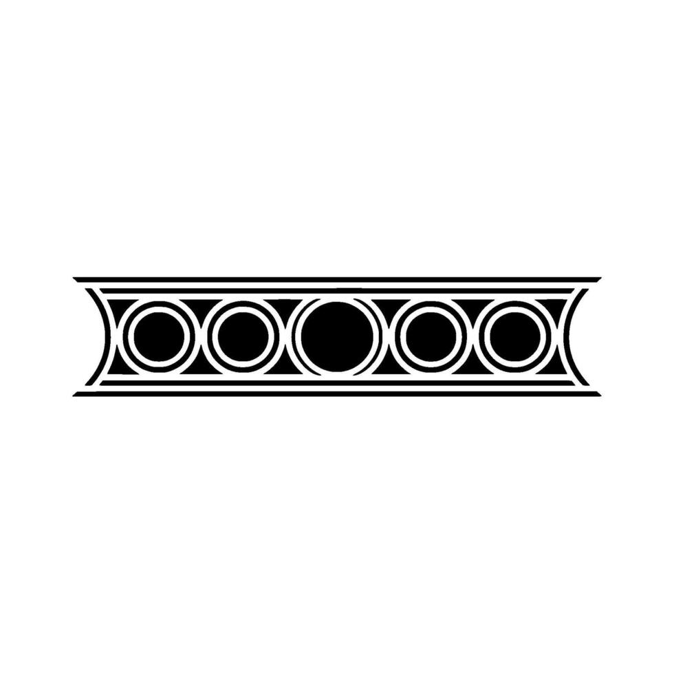 Minimalist Geometric Border With Circles, Black White vector