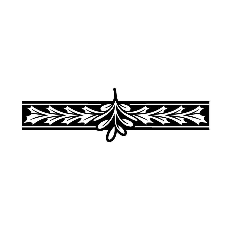 Decorative Art Nouveau Floral Border In Black White vector