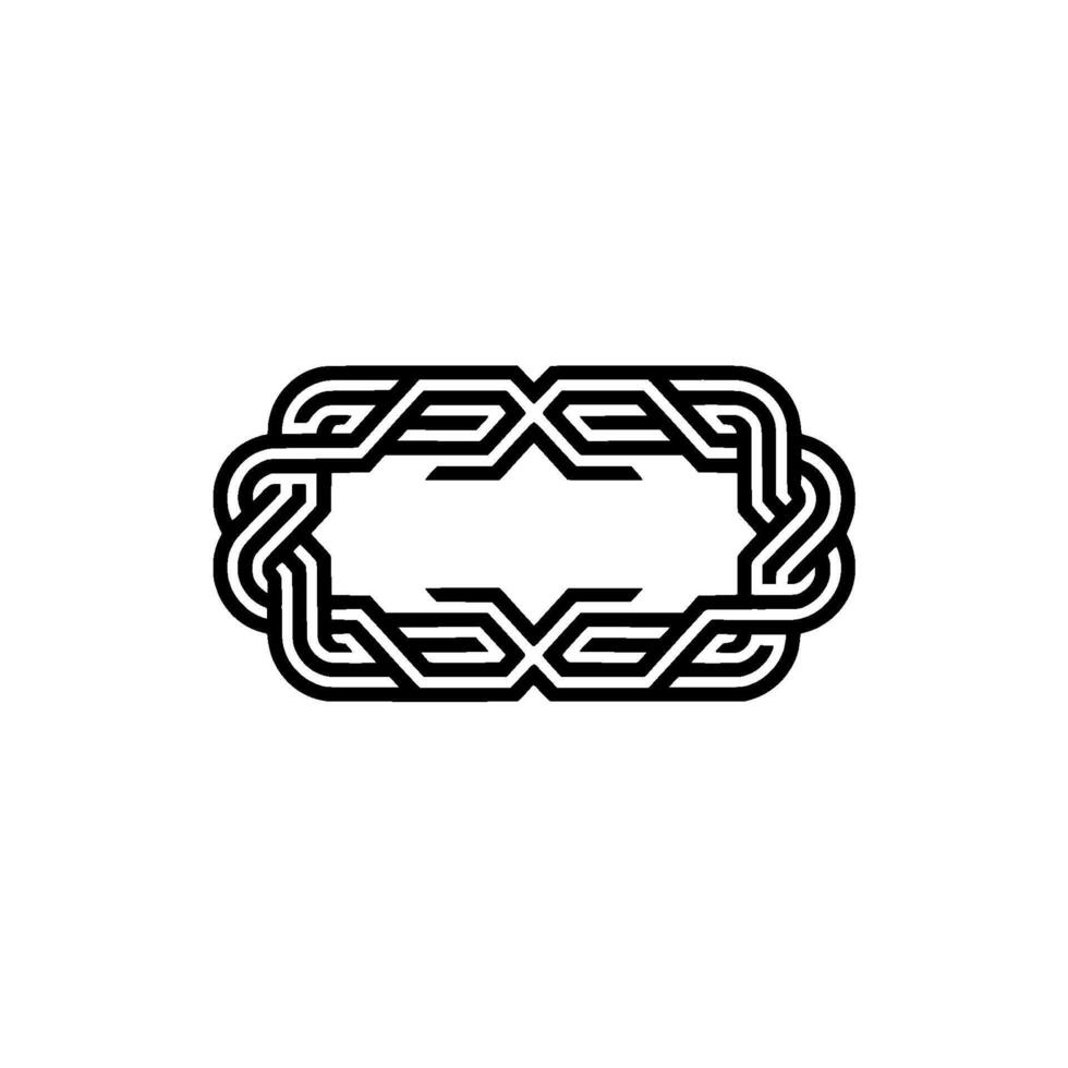 Modern Minimalist Braided Geometric Frame On Light Background vector
