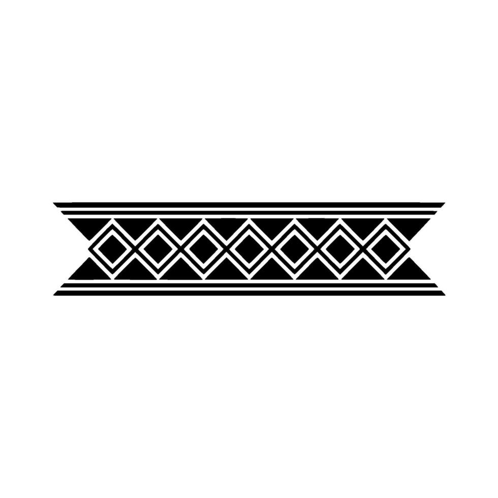 Geometric Ribbon Border Black White Element vector