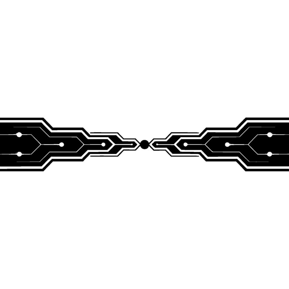 Abstract Circuit Board Connecting Elements, Minimalist Black And White vector