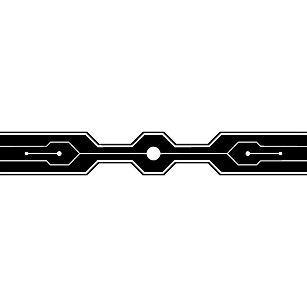 Abstract Circuit Board Element In Black And White Modern Tech Style vector