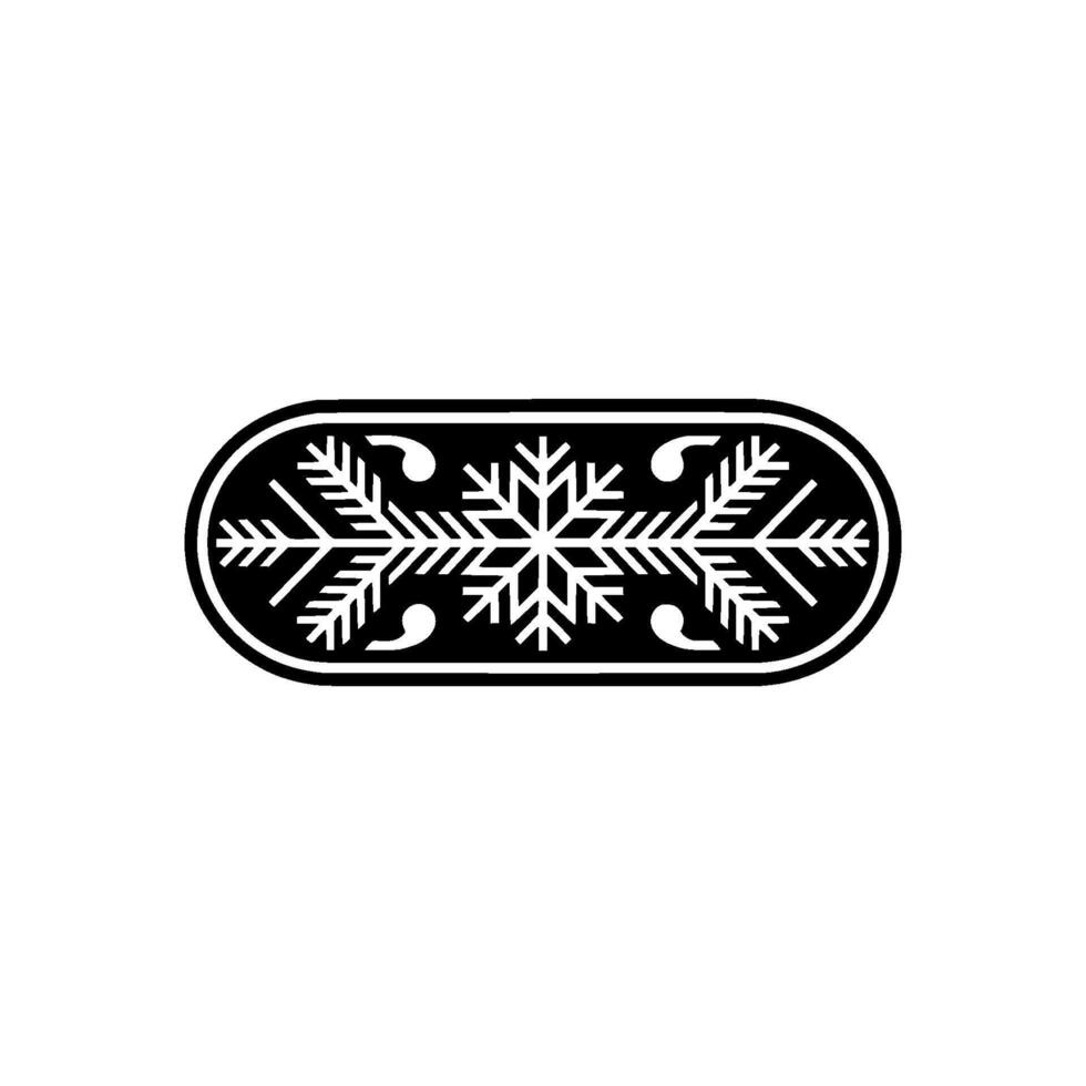 Minimalist Snowflake Ornament, Winter On White vector