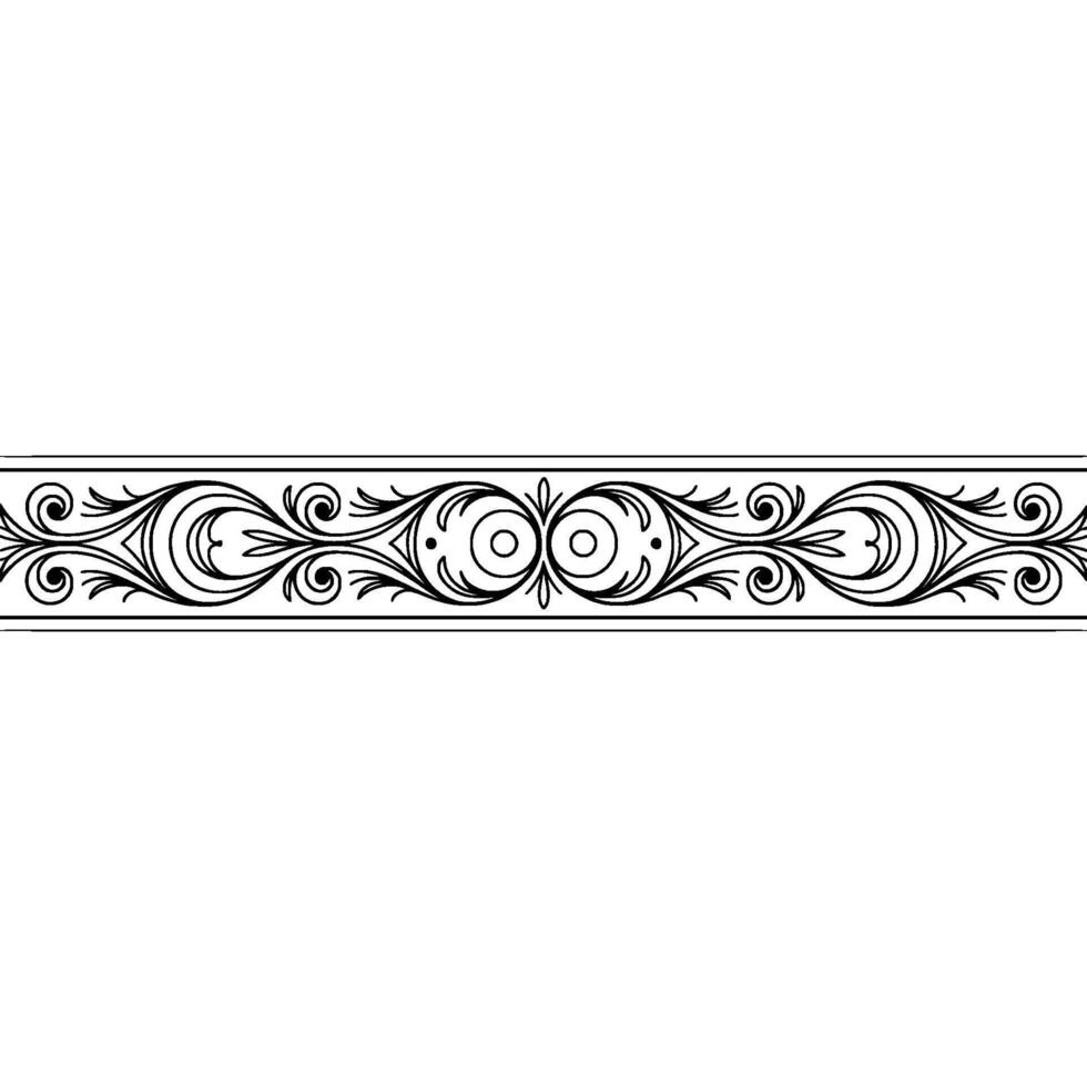 Elegant Black And White Decorative Border, Flourishes And Swirls vector