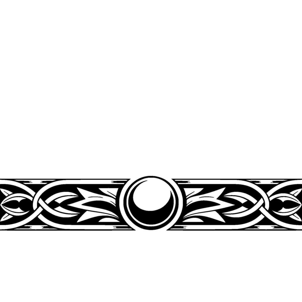 Elegant Black And White Ornamental Border On White Background - Decorative vector