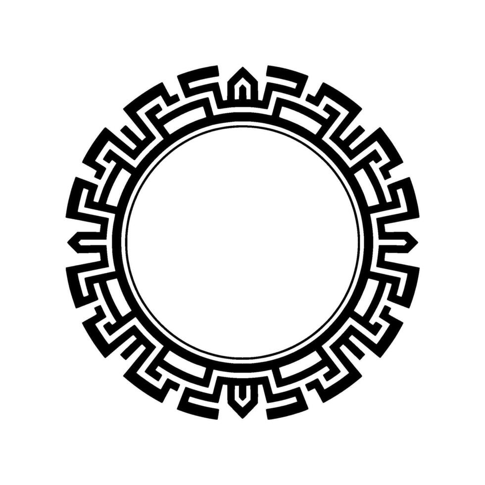 Geometric Circular Border Frame In Black, Elegant Minimalist vector