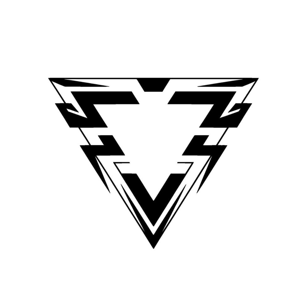 Abstract Black Triangle With Modern Geometric vector