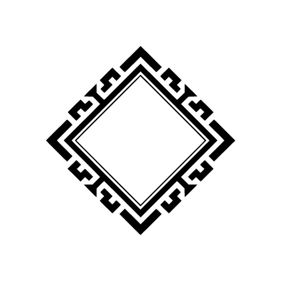 Geometric Diamond Frame, Art Deco Black And White Ornament vector