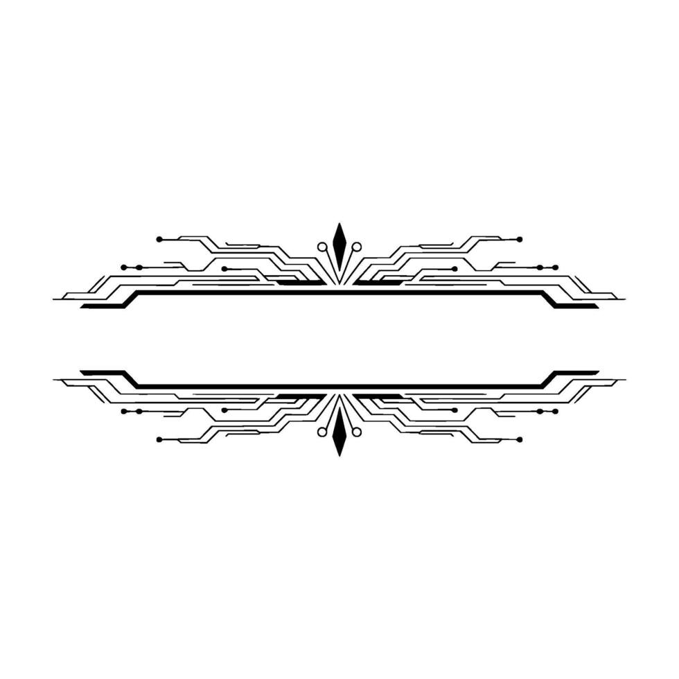 Techinspired Frame Geometric Circuitry On White vector