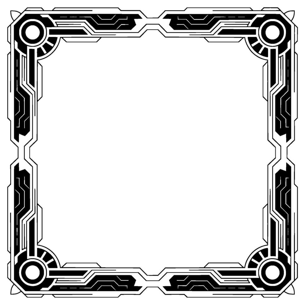 Futuristic Tech Frame Geometric Border For Uiux, Posters, Templates vector