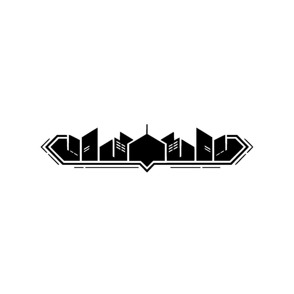 Abstract Geometric Cityscape In Minimalist Style vector