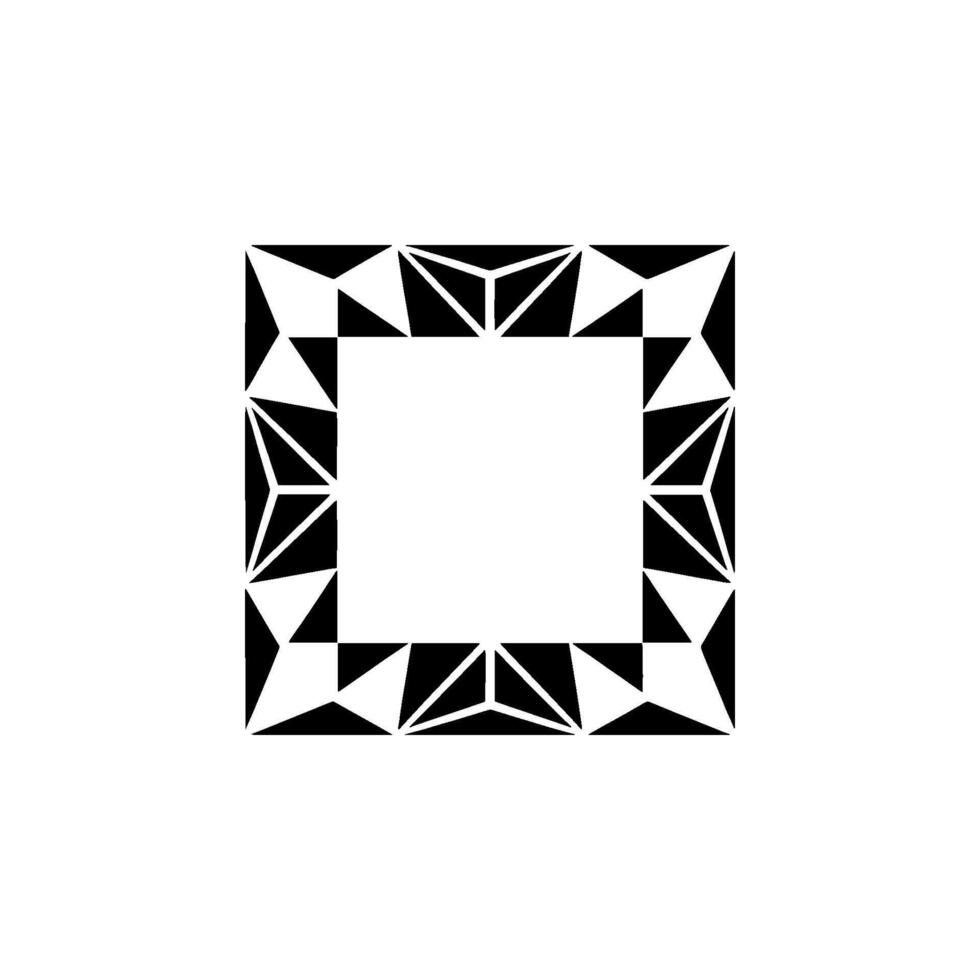 Geometric Square Frame With Triangles Minimalist Abstract vector