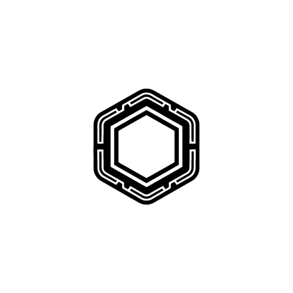 Minimalist Geometric Hexagon On White Background vector
