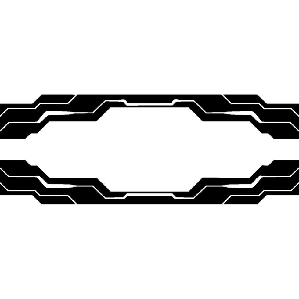 Futuristic Tech Frame Black And White Cyberpunk vector