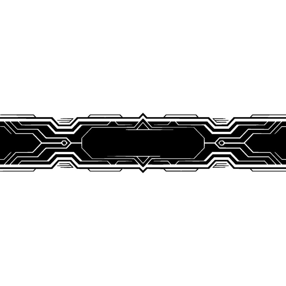 Futuristic Tech Banner Black And White For Uiux, Titles, And Web vector