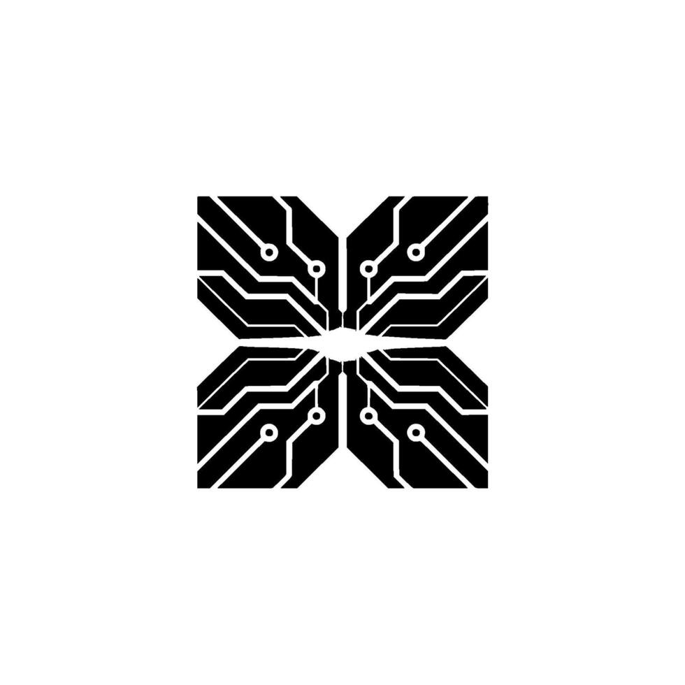 Abstract Circuit Board Minimalist Tech With Light Burst Effect vector