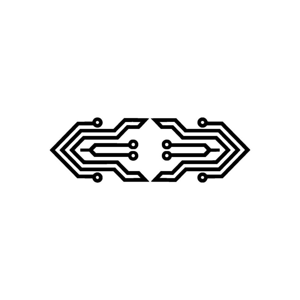 Minimalist Circuit Board, Symmetric Technology vector