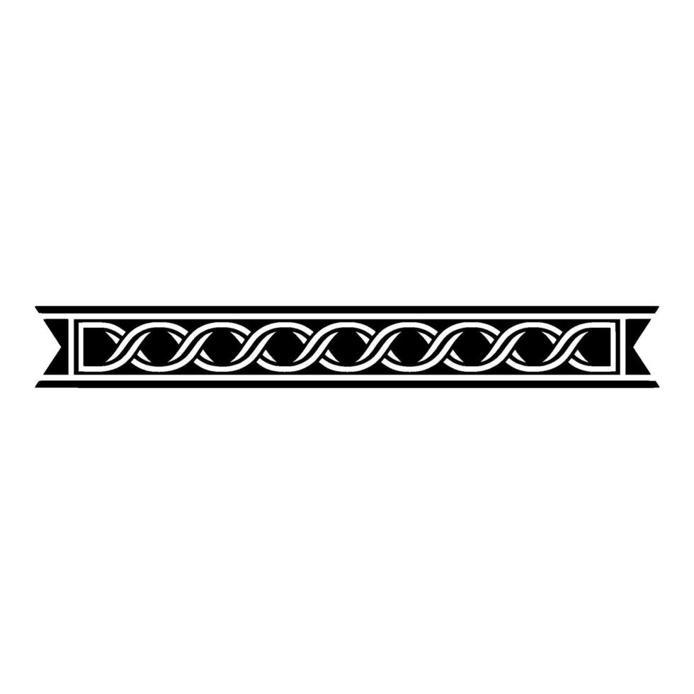 Celtic Knotwork Border, Illustration, Black On White, Elegant vector