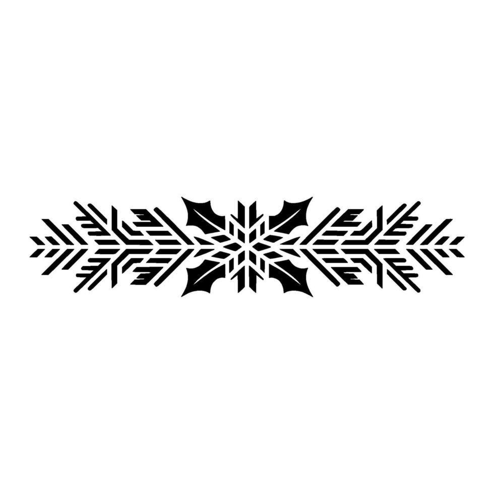 Geometric Holiday Border Black Snowflake And Holly vector