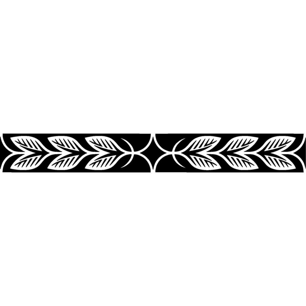 Elegant Black And White Leaf Border - Foliage vector