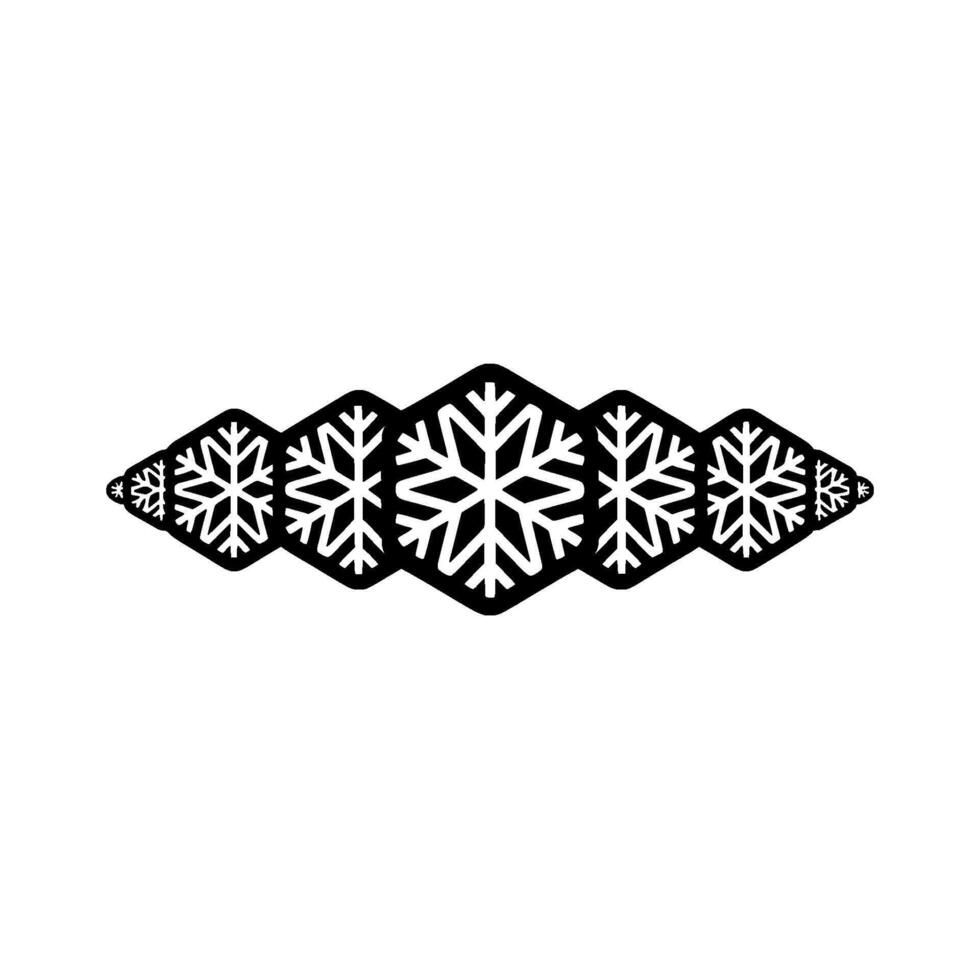 Minimalist Snowflake Arrangement On White Background vector